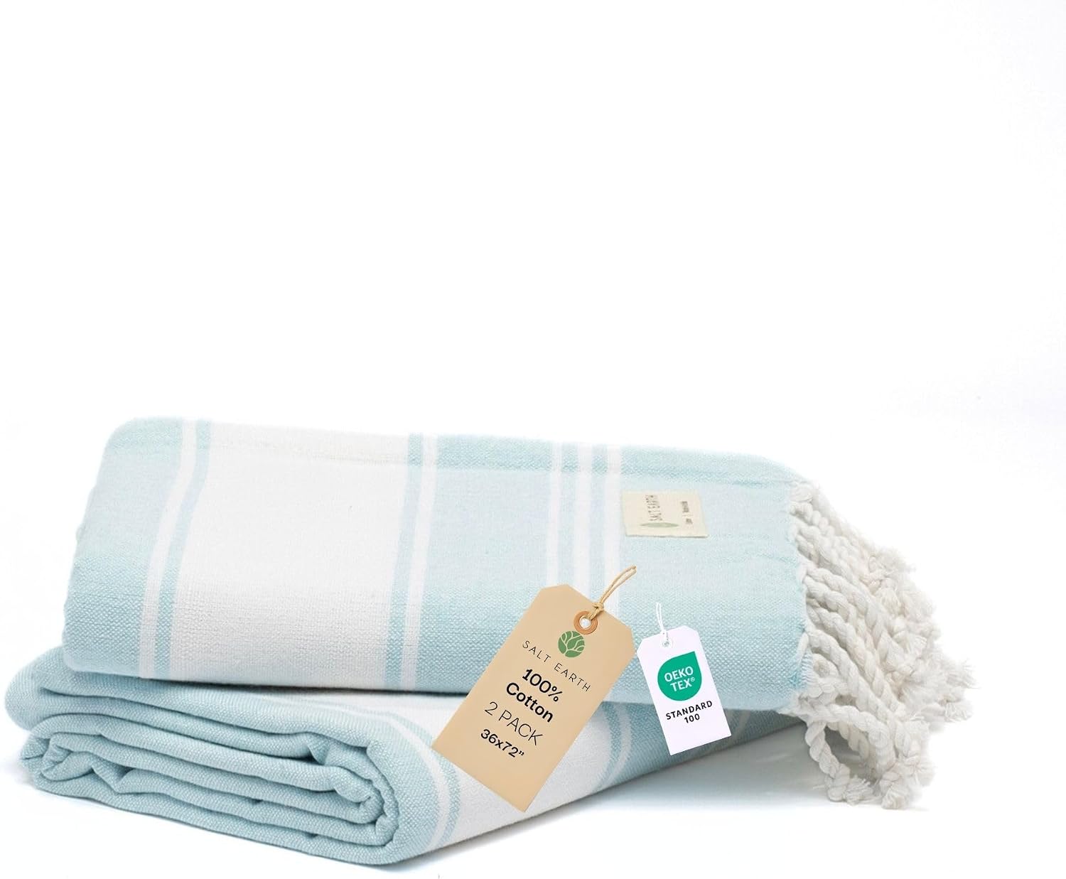 36"x72" Cotton Turkish Quick Dry Sand Free Beach Towel 4 Pack (Beige)