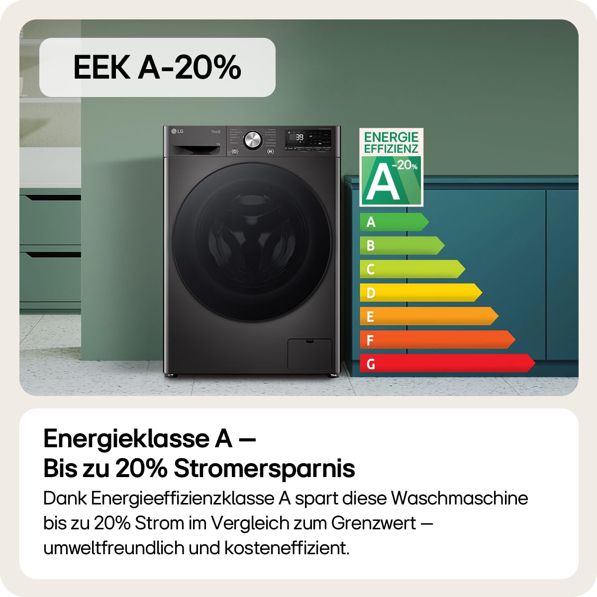 LG F4WR703YB Frontlader-Waschmaschine 13 kg 1400 U/min TurboWash 360 Allergy Care Steam Wi-Fi Digitales Touchdisplay Platinum Black