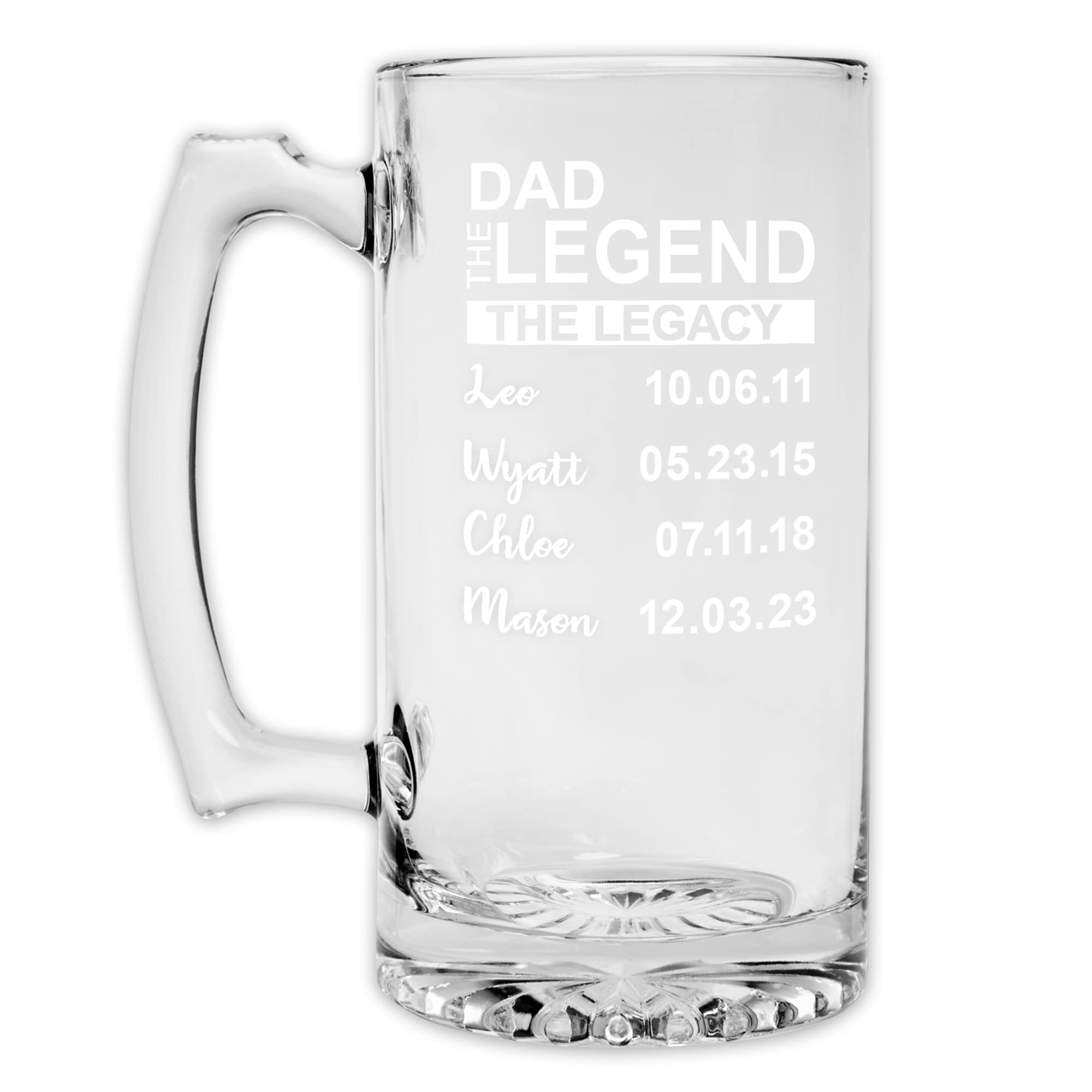 Let's Make Memories Personalized Family Legend Oversize Beer Mug - 25 oz. - For Him - For Dad