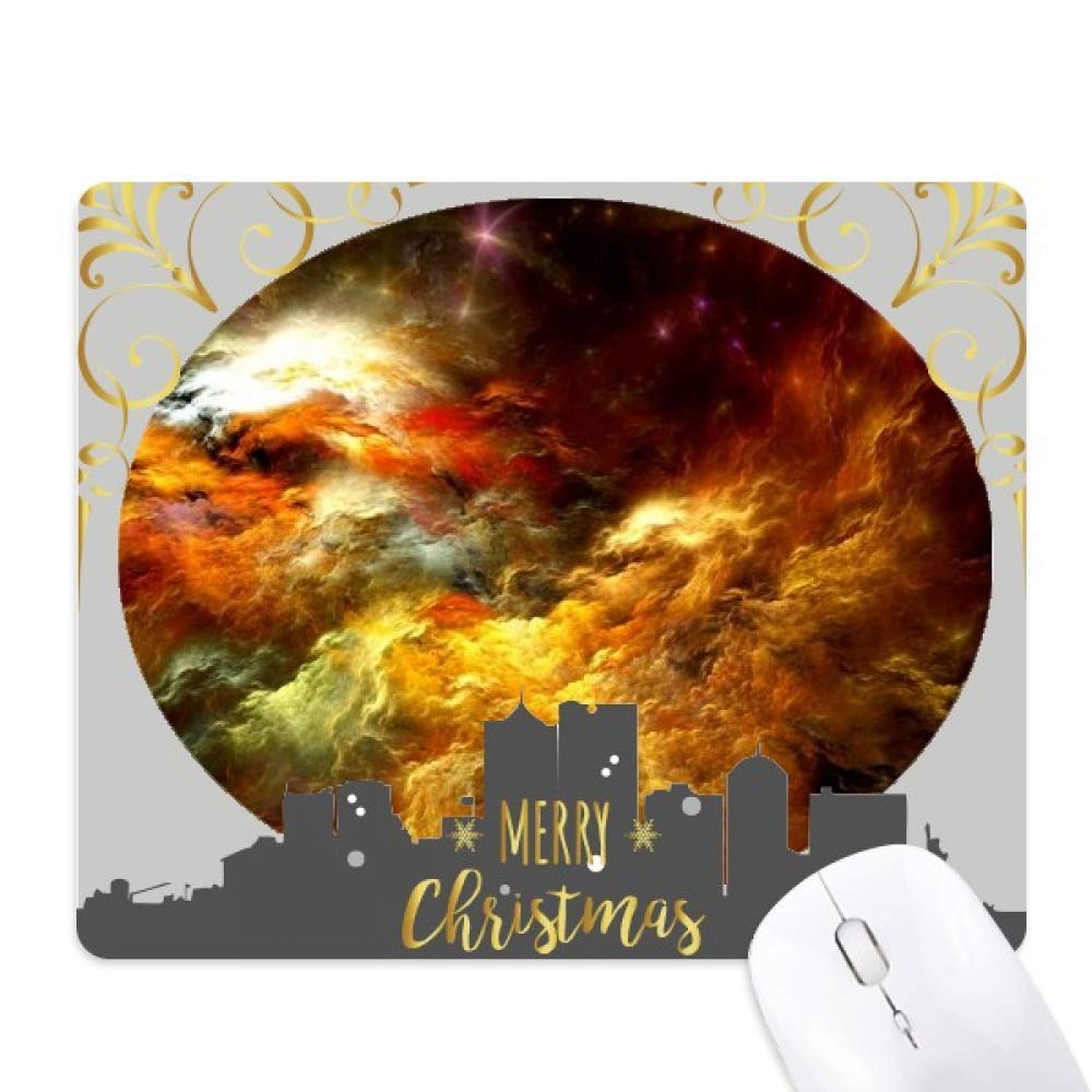 Tapis de souris nébuleuse doré orange ciel en caoutchouc antidérapant - 5