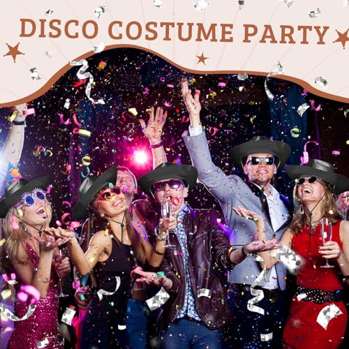 Image of Shyyween 24pcs Sparkly Western Cowgirl Hats for Adult Bulk Glitter Cowboy Hat Adjustable for Men Women Bachelor Western Party