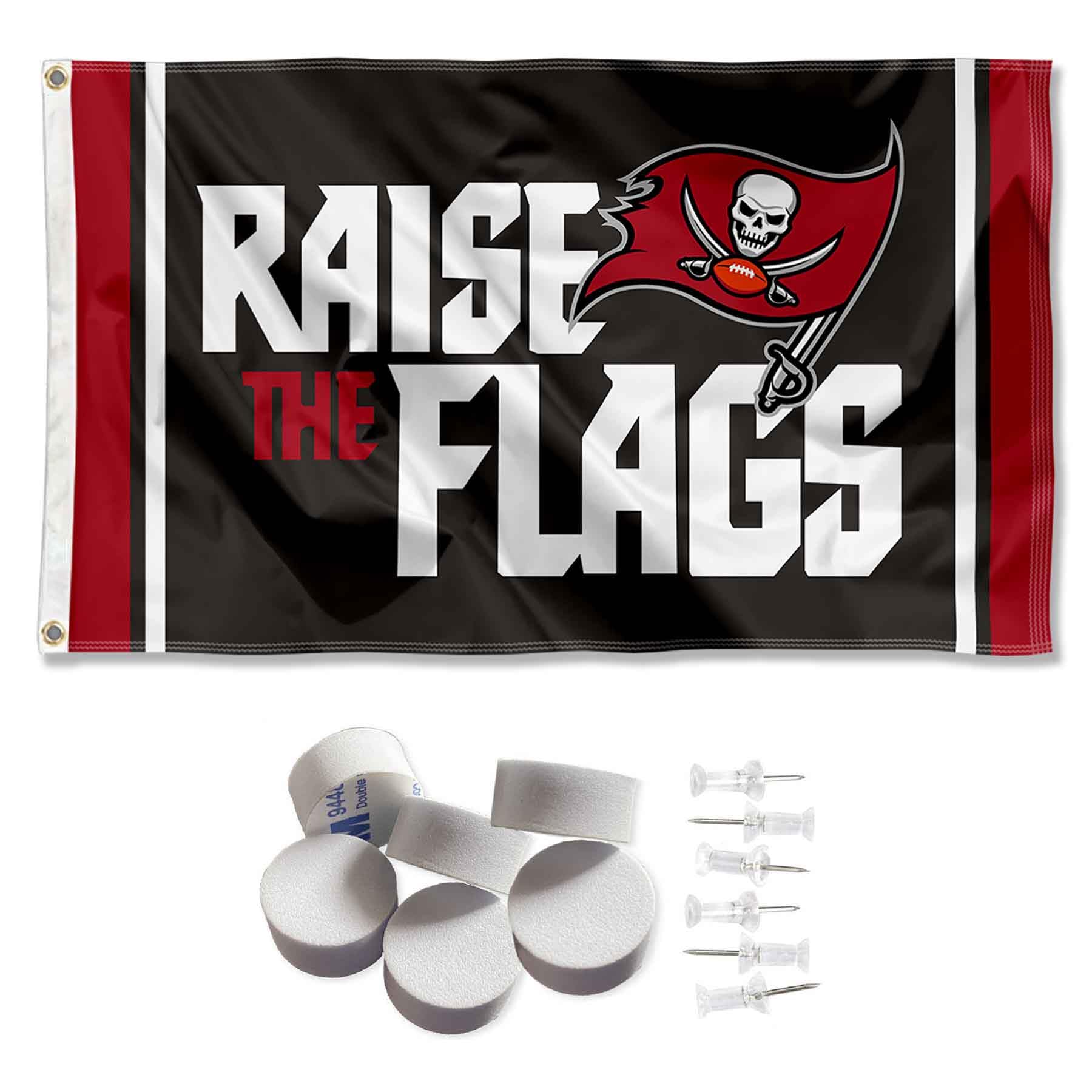 Tampa Bay Buccaneers Raise The Flags Banner and Tapestry Wall Tack Pads