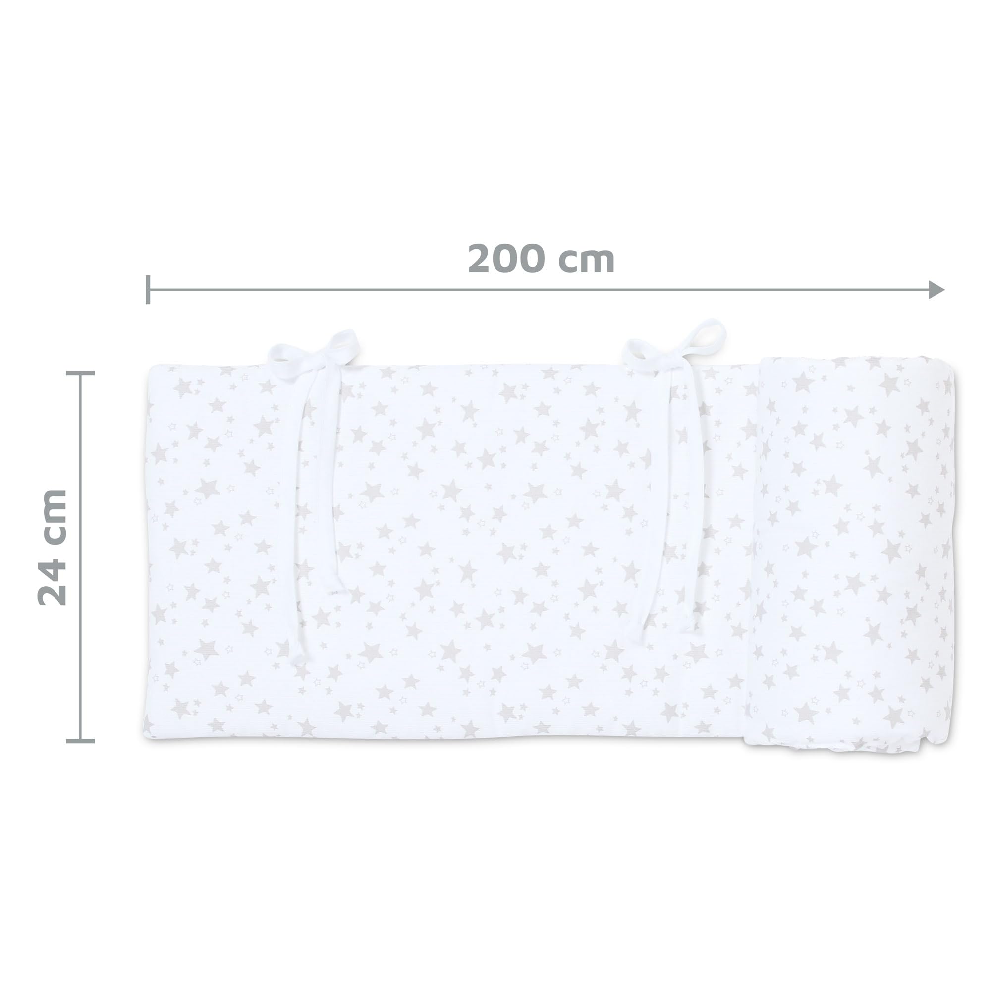 babybay Nestchen Piqué passend für Modell Boxspring XXL, weiß Sterne perlgrau