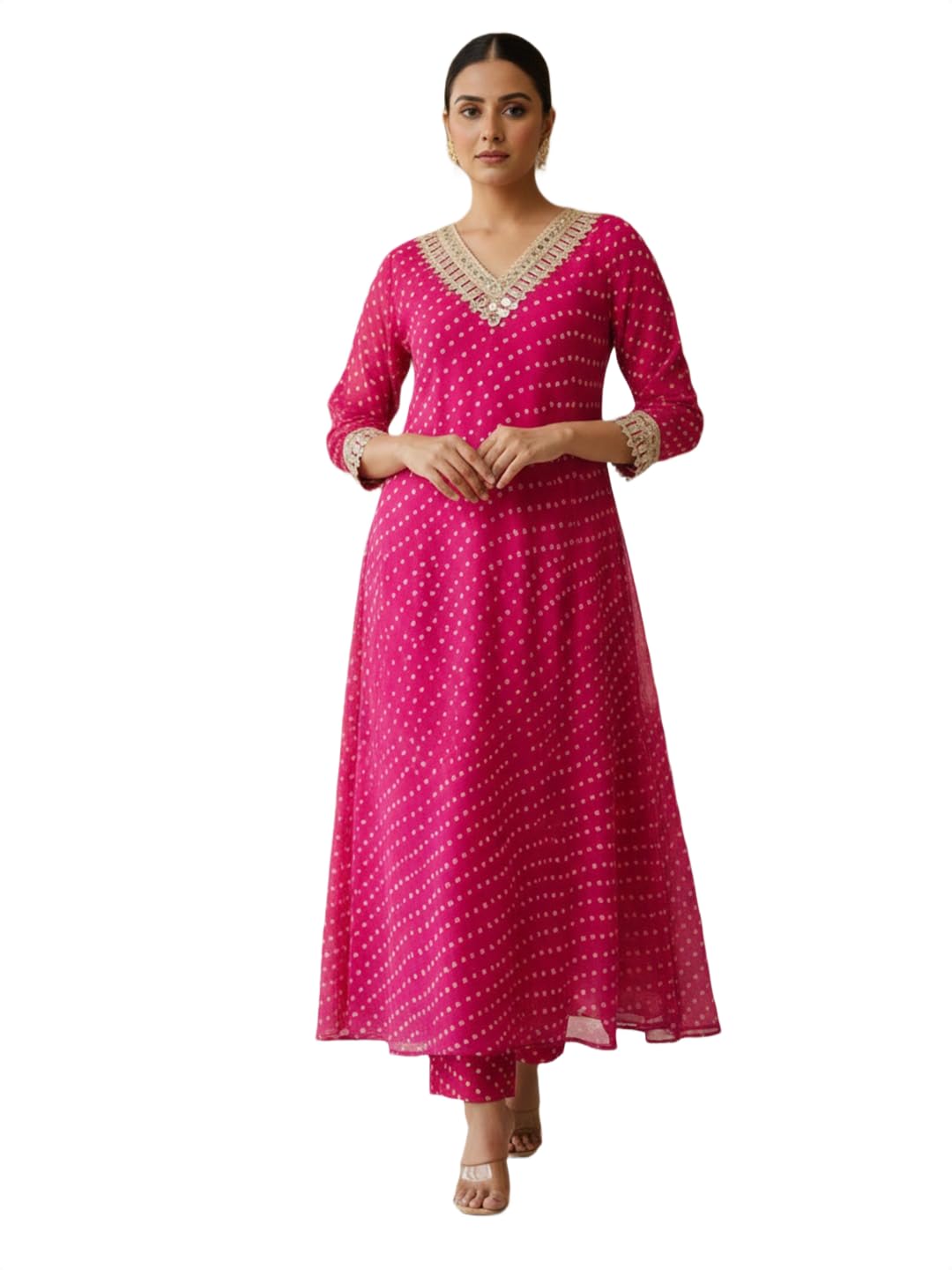 Embellished Fuchsia Kaftan-image-6