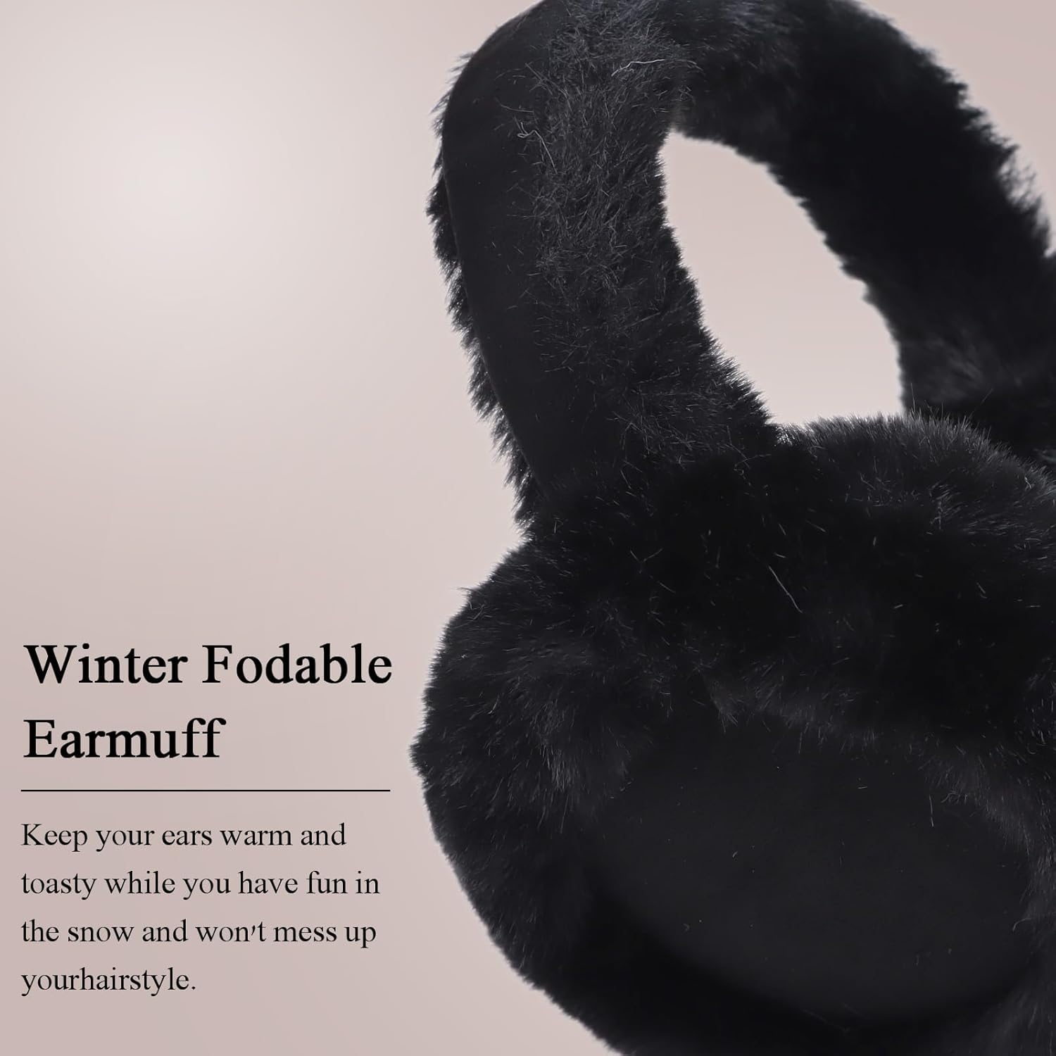 Zsedrut Winter Women Earmuff Foldable Ear Warmer Fluffy Ear Cover Warm Outdoor - Image 5