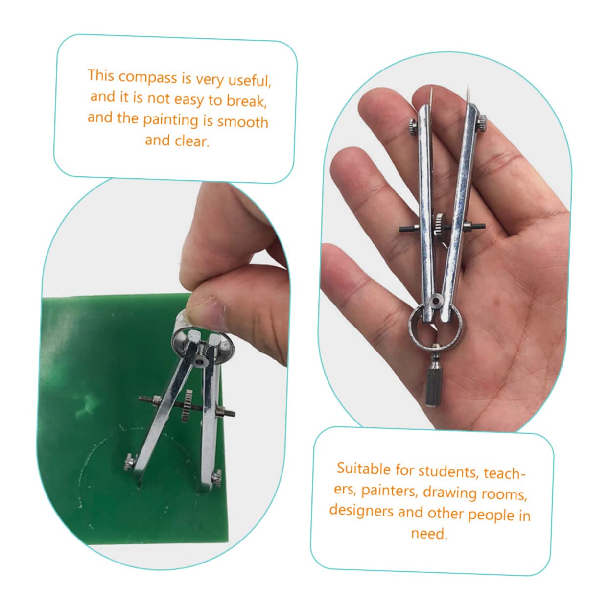NUOBESTY 4 Pièces boussoles boussole pour les mathématiques boussole mathématique compas scolaire compas de charpentier Fournitures de bureau boussole pour la géométrie Acier inoxydable