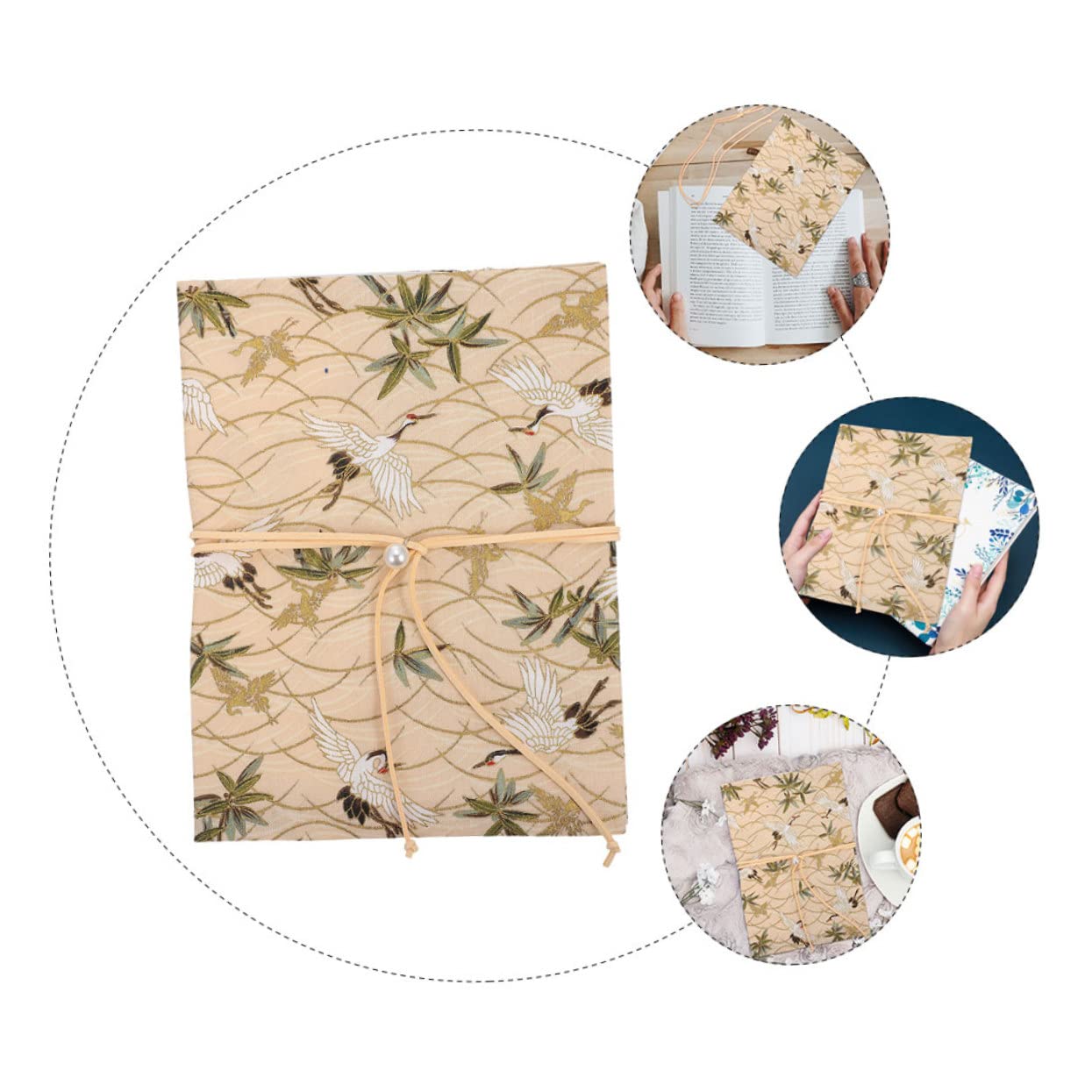 Lurrose 5 Pz Copertina Del Libro in Tessuto Di Gru Piccoli Morsetti Per Scialle Maniche a Libro in Tessuto Arredamento Creativo Del Libro Delicato Arredamento Del Libro Beige Stoffa