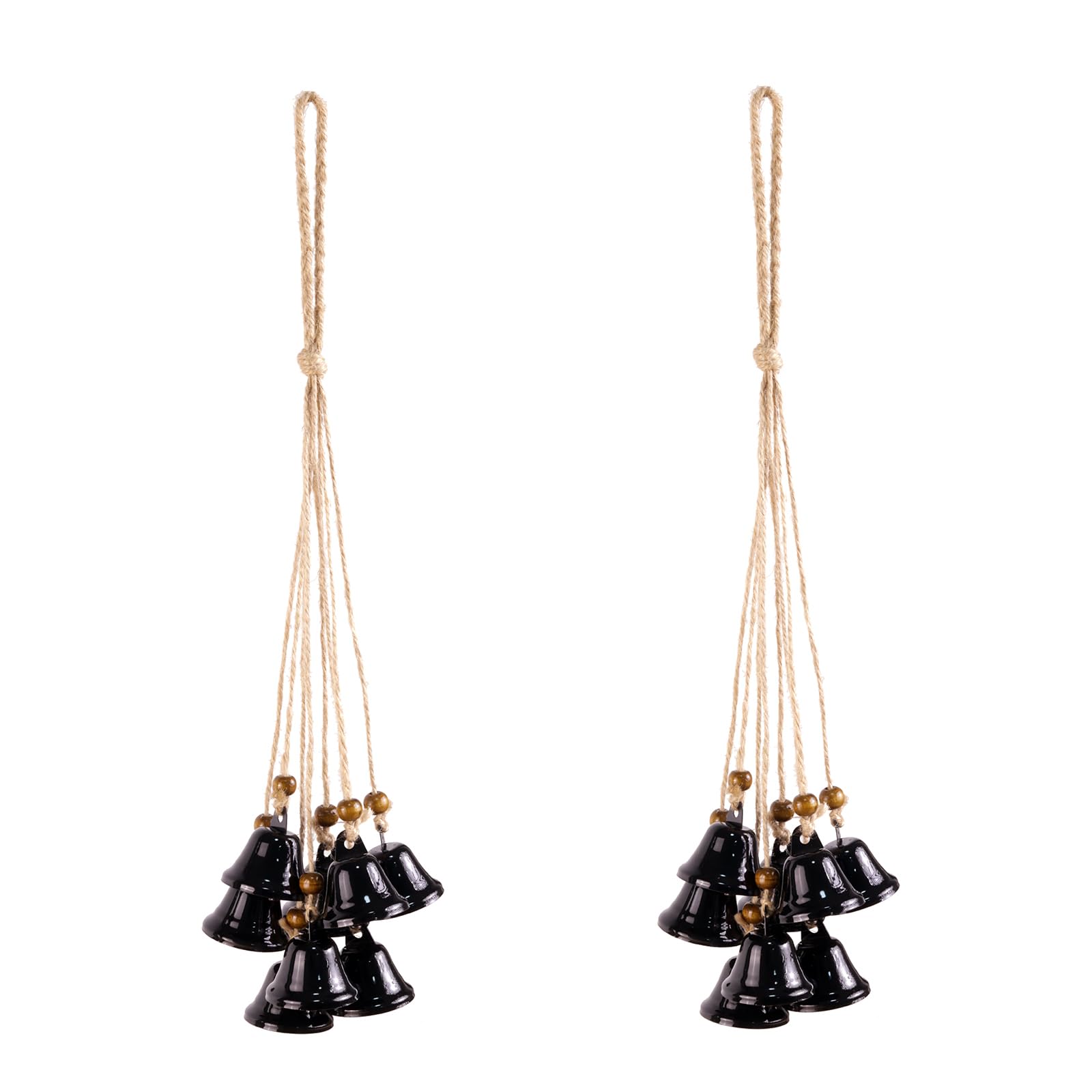 Hanging Witch Bells for Door,2 Pc Halloween Door Bells Hanger Christmas Bells for Witchy Home Decor 8 Black Bells Witchcraft Supplies