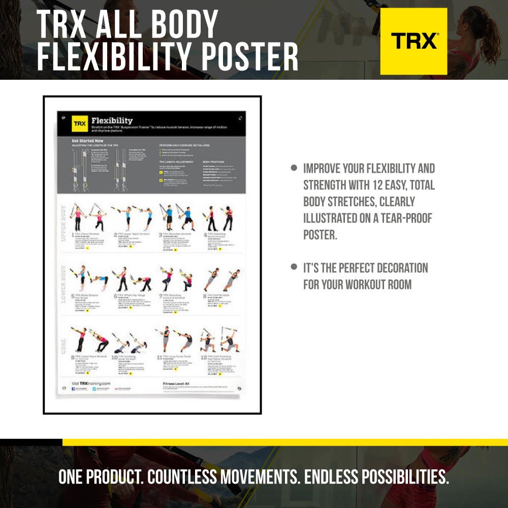 TRX All Body Flexibility Poster, Tear-Resistant and Spill-Resistant Poster  for Home Gym : Amazon.co.uk: Sports & Outdoors