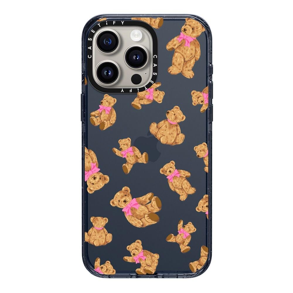 CASETiFY Impact iPhone 15 Pro Max Case [4X Military Grade Drop Tested / 8.2ft Drop Protection] - Beary Sweet - Classic Blue