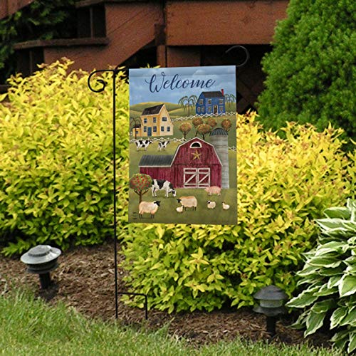 Spring-Countryside-Welcome-Garden-Flag-Primitive-Salt-Box-House-125-x-18 Spring Countryside Welcome Garden Flag Primitive Salt Box House 125 x 18