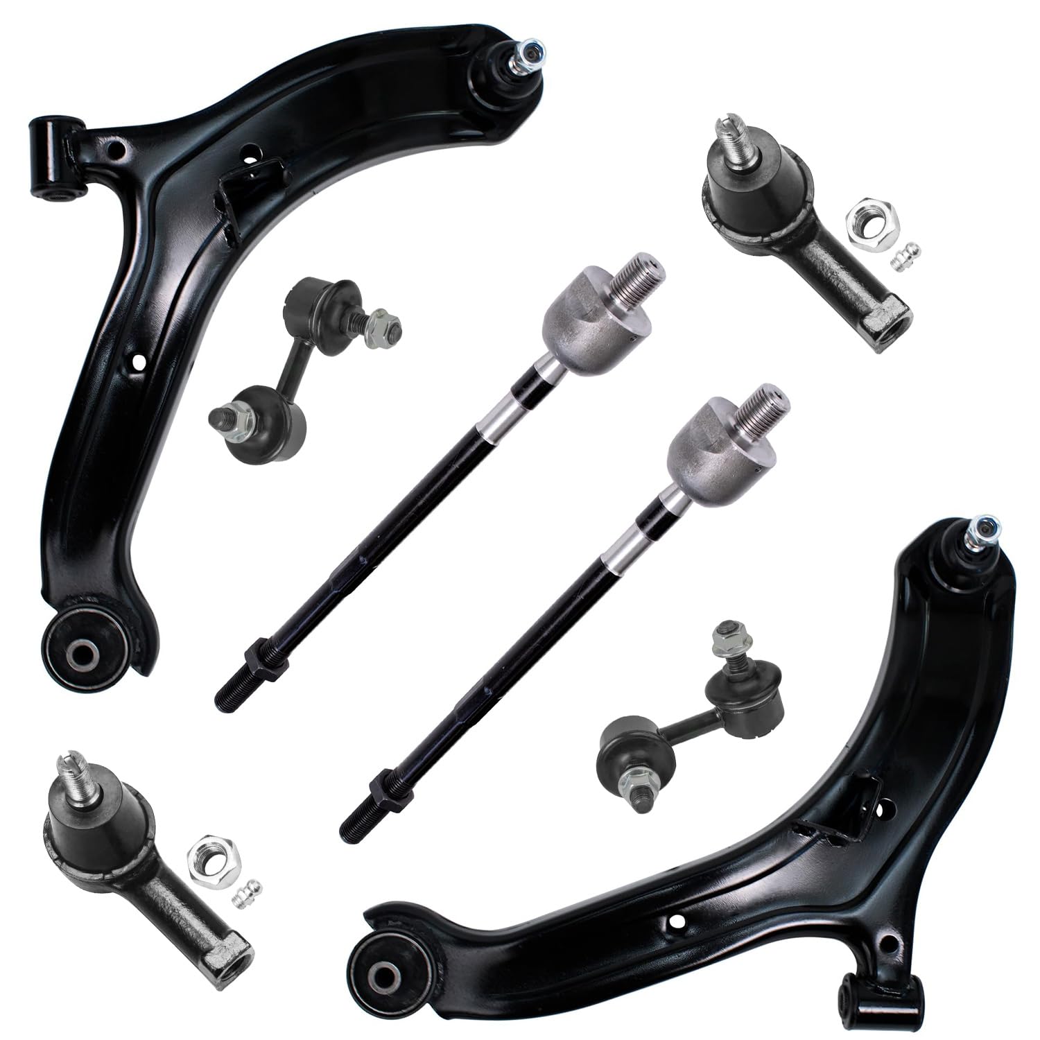 Detroit Axle - Front Lower Control Arms w/Ball Joints + Inner Outer Tie