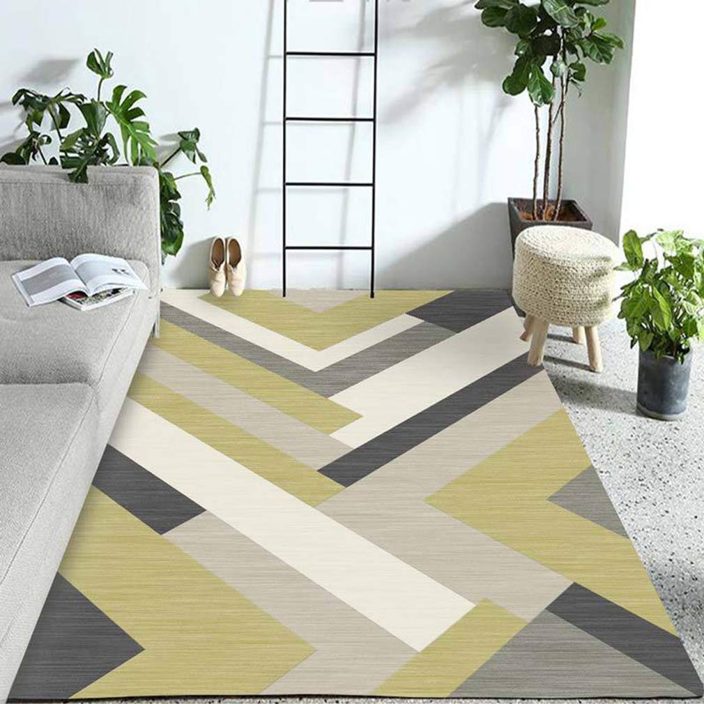 Buy MOXIC Soft Geometric Living Room Area Rugs Rectangular Children Crawling Bedroom Rug Fleece Anti-Slip Carpets Nordic Modern Home Decor Mats Indoor Outdoor Runners Nursery 4' X 7' — BookShops.in