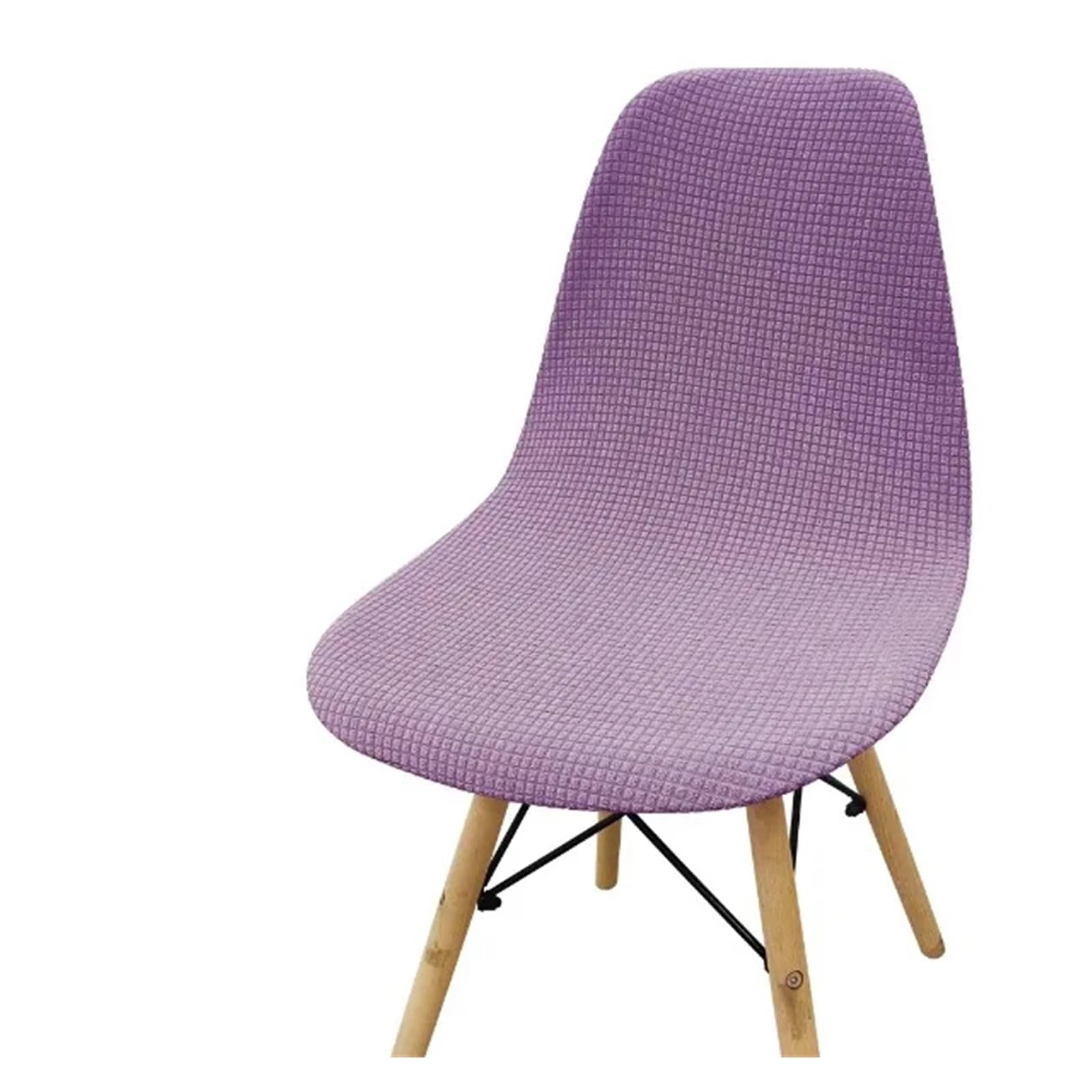 SHBHWS Waterproof Jacquard Chair Cover Stretch Washable Short Round Back Covers Dining Room Adjustable Seat for Hotel, Banquet(Purple)