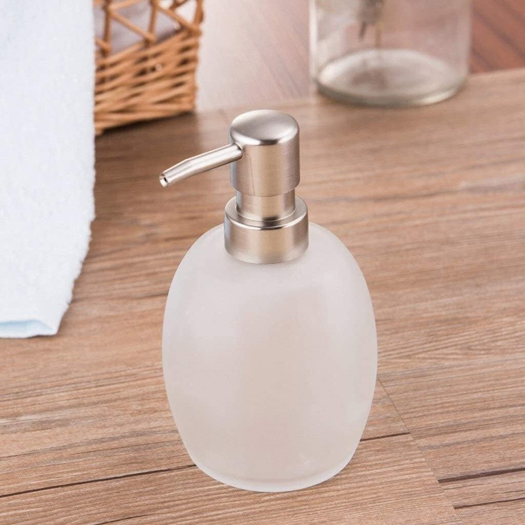Soap Dispenser Refillable Hand Lotion Dispensers Soap Dispenser 14.2 Oz Glass Lotion Soap Dispenser Oval Soap Dispenser with Metal Pump (Color : A) (B)