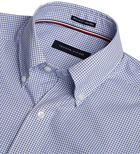Tommy-Hilfiger-Mens-Long-Button-Down-Shirt-Empire-Blue-165-Neck-34-35-Sleeve