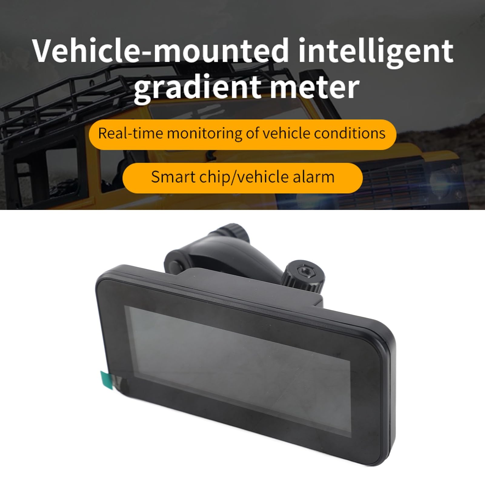 Drfeify Smart HUD Display ABS PC HUD Universale da 10 V a 30 V GPS Beidou LCD Inclinometro con Rotazione Libera Allarme Pendenza Resistente Al Calore da 40 a 176 ° F per Auto Fuoristrada Moto