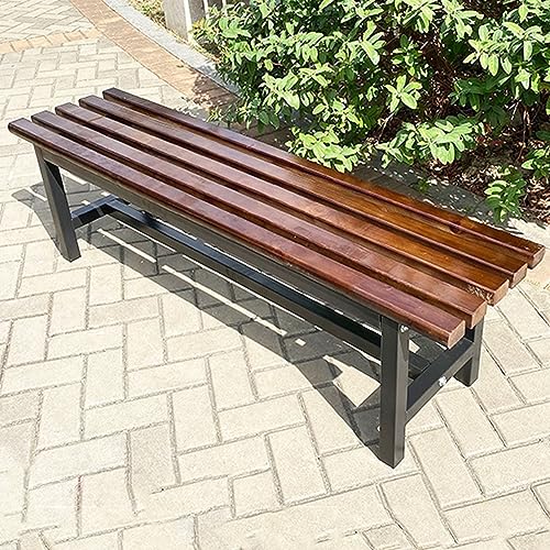 Banc de jardin haut de gamme en bois de noyer et métal résistant
