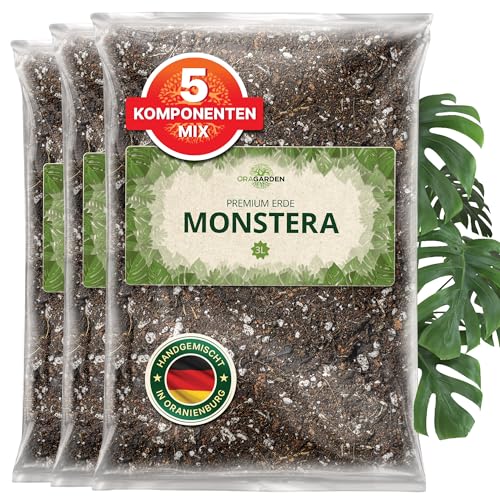 ORAGARDEN Monstera Erde für Zimmerpflanzen und Garten - 9L Monstera Substrat für Pflanzen Palmen Blumen - 5 Komponenten Blumenerde
