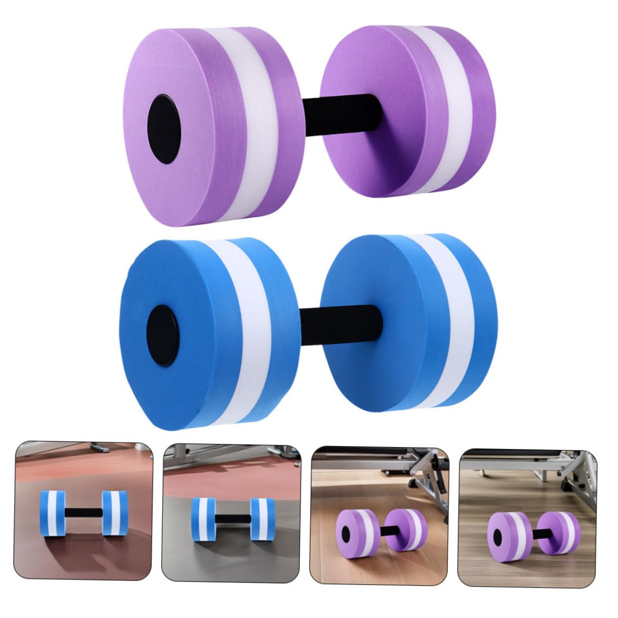 Kisangel Lot de 4 Set de Set de Haltères Aquatiques en Eva Légers et Flottants, Équipement de Fitness Polyvalent, Forme Ronde pour Exercices Aquagym et Entraînement Couleur Aléatoire
