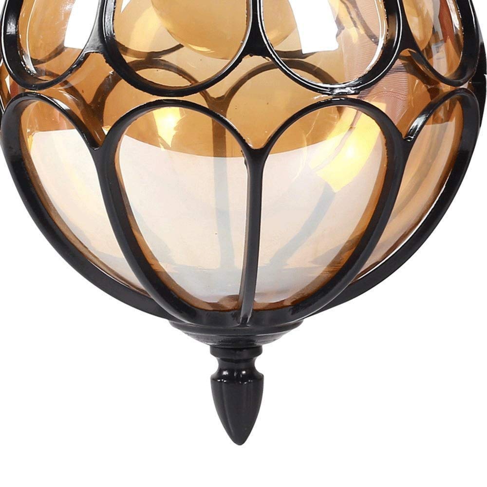 Creative Globe Suspension Lanterne E27 Lampe Suspendue Extérieure Étanche En Aluminium Moulé Sous Pression Plafond Noir Chaîne De Lumière Réglable Boule Méditerranéenne Villa Porche Lustre Interesting