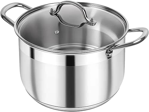 Kirecoo Stainless Steel Stock Pot - 12 Quart Heavy Duty