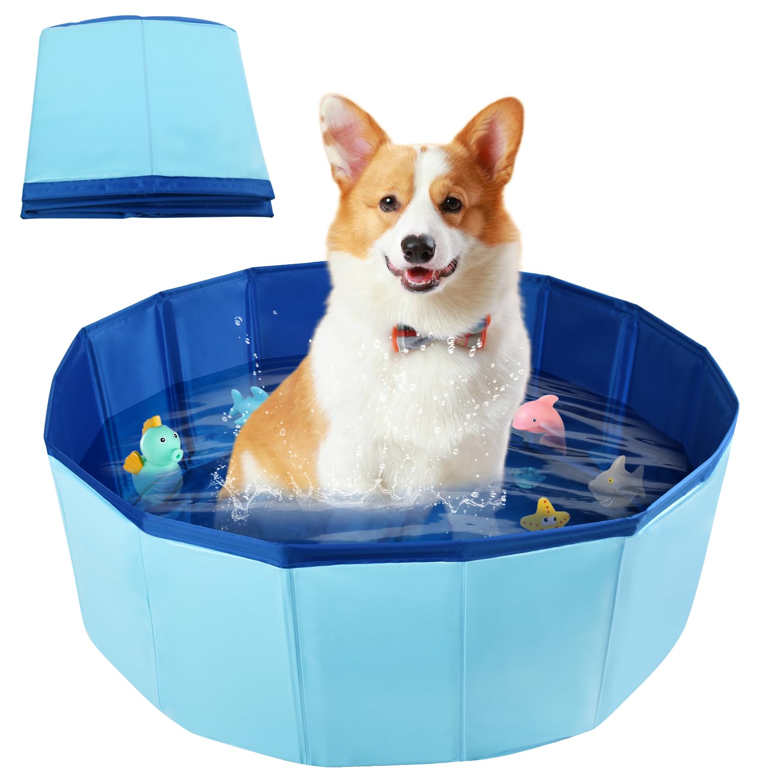 LQTSLFM Piscina Gatos, Piscina Perros y Gatos, Piscinas Plegable Gatos, Piscinas para Animal, Piscin para Gatos &Perros Pueden Jugar en el Agua, Bañarse y Descansar (50x10cm-RojoB) — view 11