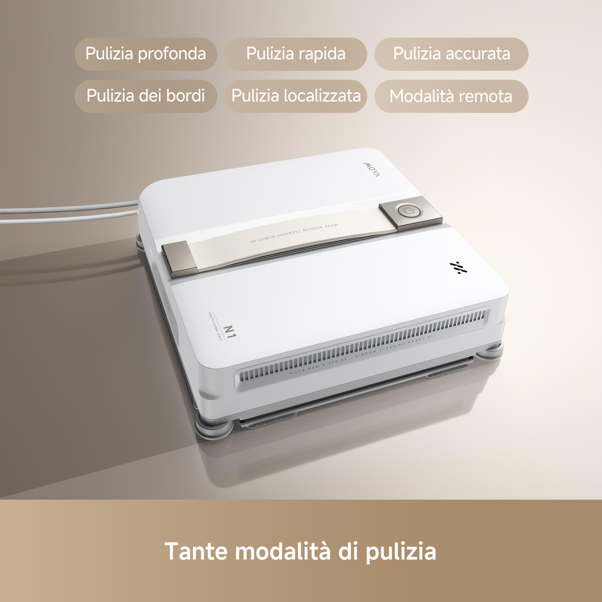 MOVA N1 Robot lavavetri, compatto, con nebulizzazione a doppia aletta, aspirazione da 8000 Pa, protezione di sicurezza, pianificazione intelligente del percorso con copertura completa, tutto in uno