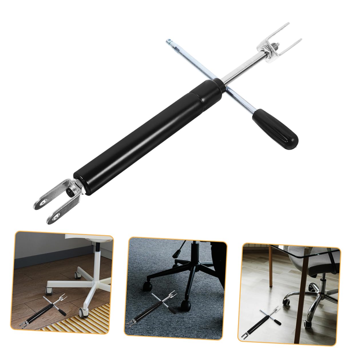 Tige de Gaz pour Fauteuil Barbier, Lot de 2 Sets, Fer Noir, 300 N | Support Renforcé, Installation Facile, Usage Salon et Coiffure, Compatible Fauteuil de Salon