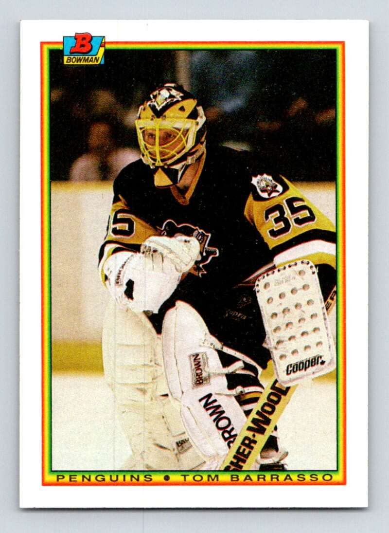 Amazon.com: 1990-91 Bowman #209 Tom Barrasso Pittsburgh Penguins Official NHL  Hockey Card in Raw (NM or Better) Condition : Collectibles & Fine Art