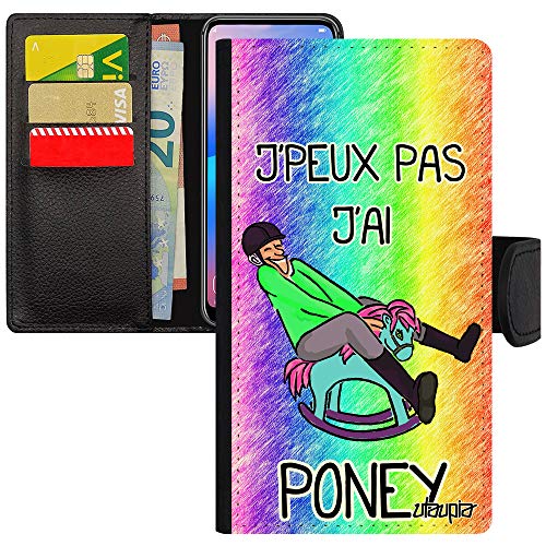 Coque iPhone SE 2022 Humour J'peux Pas J'ai Poney Housse Cheval Drôle Noir