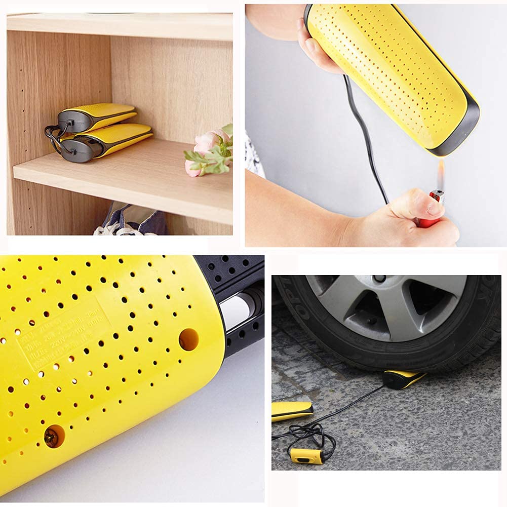Asciuga Scarpe Asciuga Scarpe Deodorante Casa Studente Cuocere Scarpe, Adatto per Scarpe E Guanti Scarpe in Pelle, Scarpe in Tessuto, Stivali, Stivali da Pioggia, Guanti, Ecc,Giallo,17 * 6 *