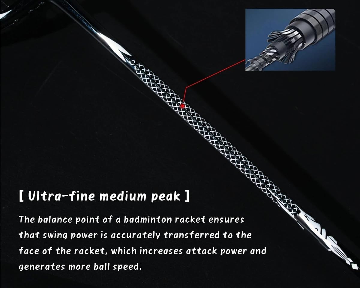 Badminton Set Racchetta da Badminton Orientale e Resistente, Peso Massimo 38 libbre, Racchetta Professionale in Fibra di Carbonio Titanio