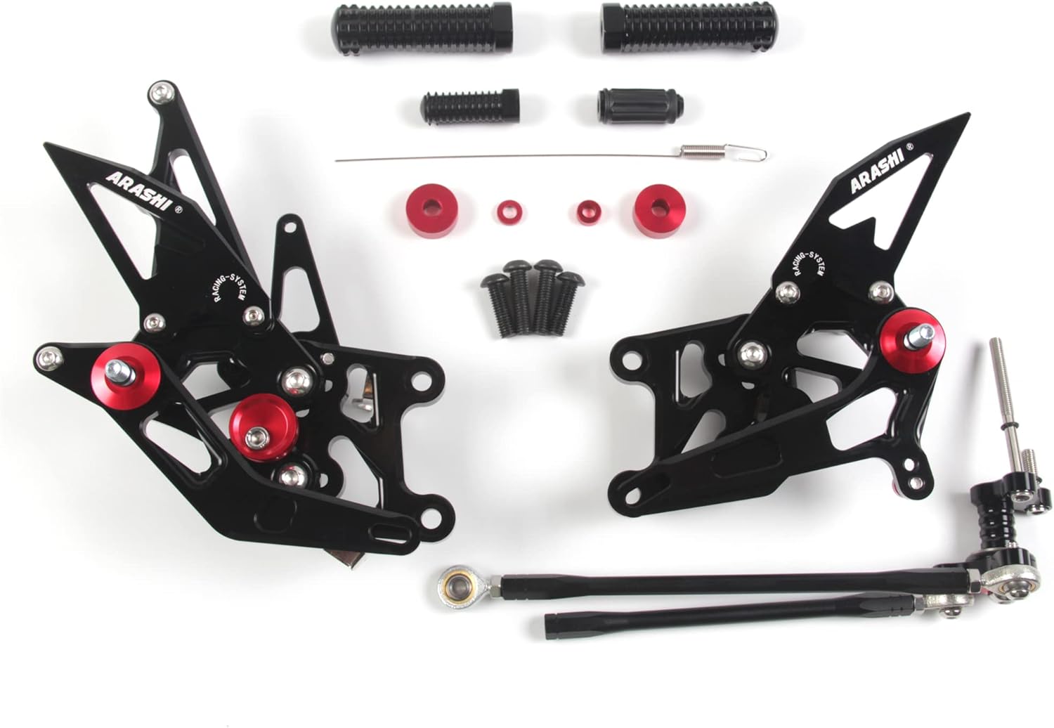 Arashi(Version 2.0) Adjustable Rearsets for Honda CBR600RR (ABS include) 2017-2023 Motorcycle Accessories Foot Pegs Footrests Rear Set CBR 600 CBR600 RR 600RR Black 2018 2019 2020 2021