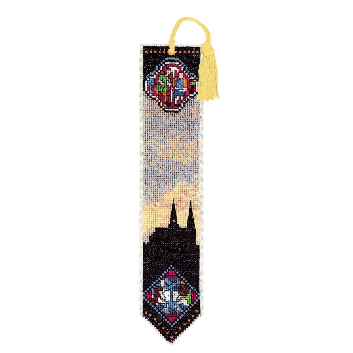 Le Bonheur des Dames bookmark counted cross stitch kit ""Cathedral"", 5x20cm, DIY