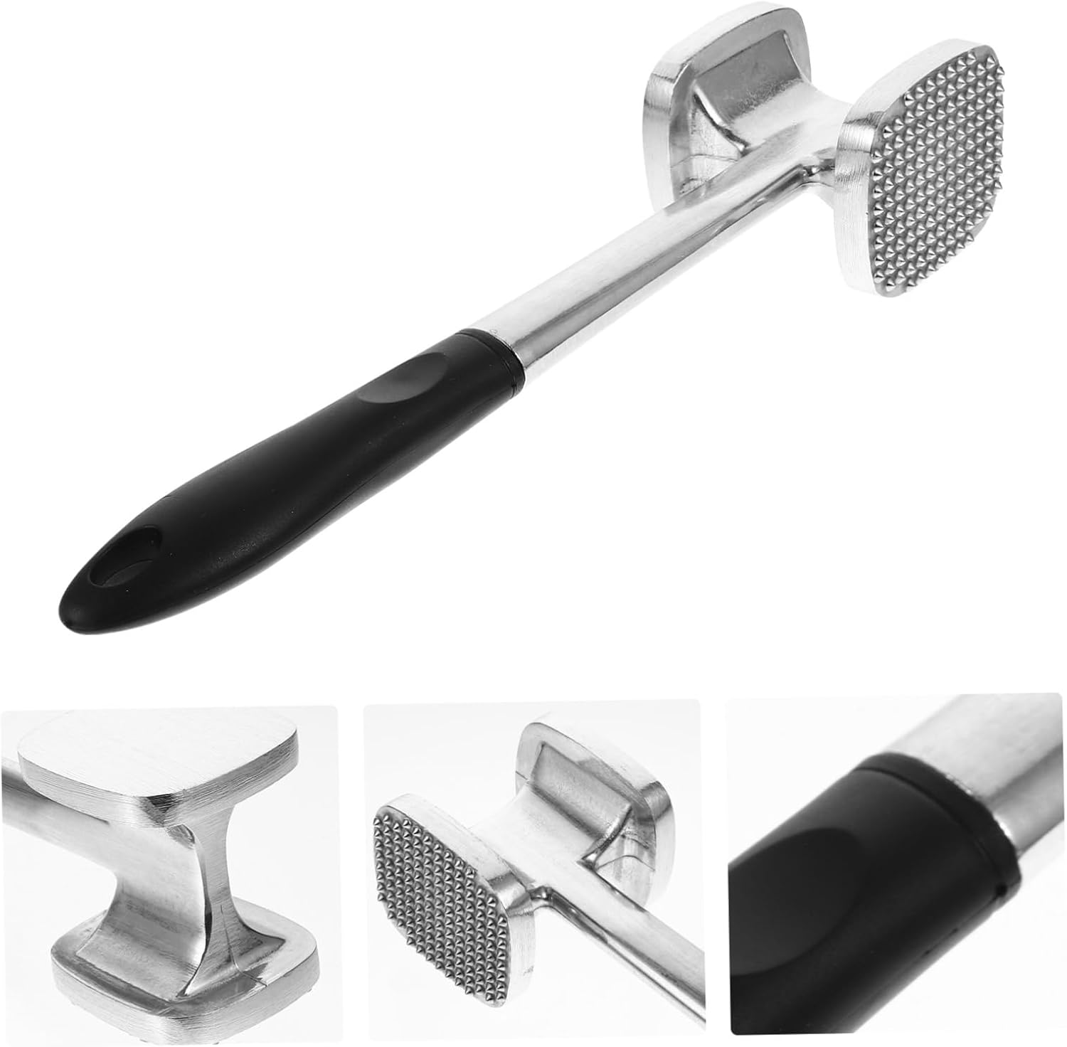 Luxshiny Aluminum Steak Hammer Dual-sided Meat Mallet for Home Meat Stapler Tenderizer Tool