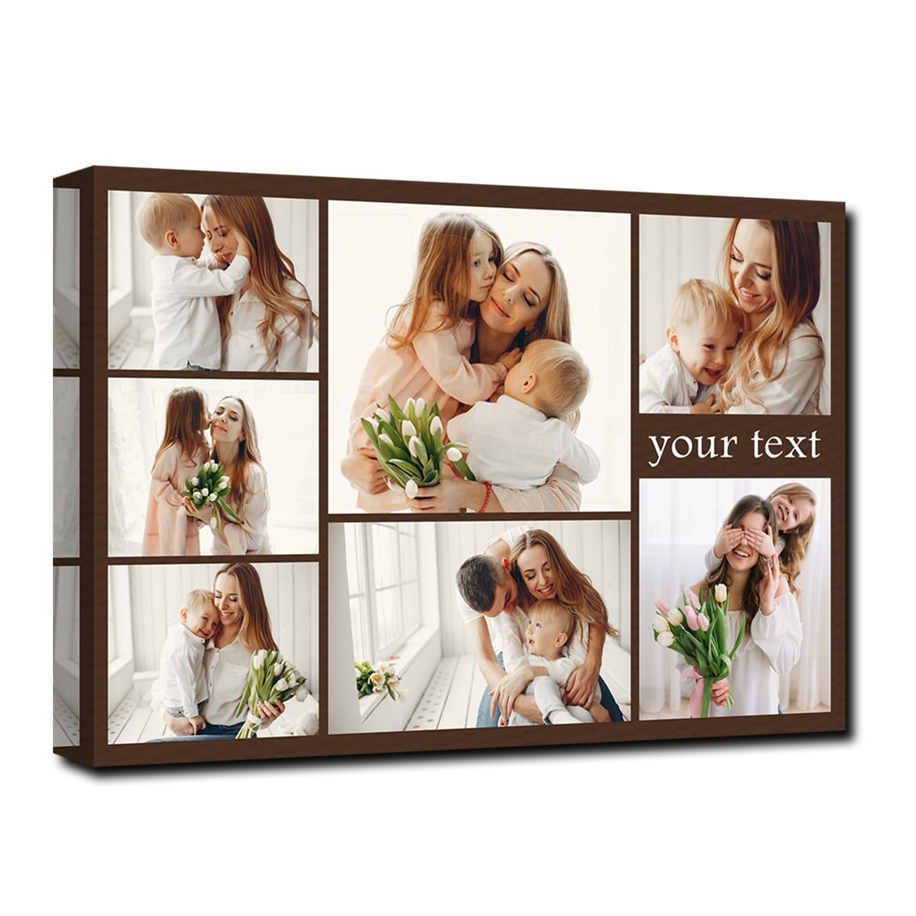 CXHOSTENT Collage Leinwanddrucke mit Ihren Fotos personalisierte Mehrfachbilder für die Wand individuelle Collage Fotoleinwand für die Heimdekoration (B7, 40.00 x 60.00 cms)