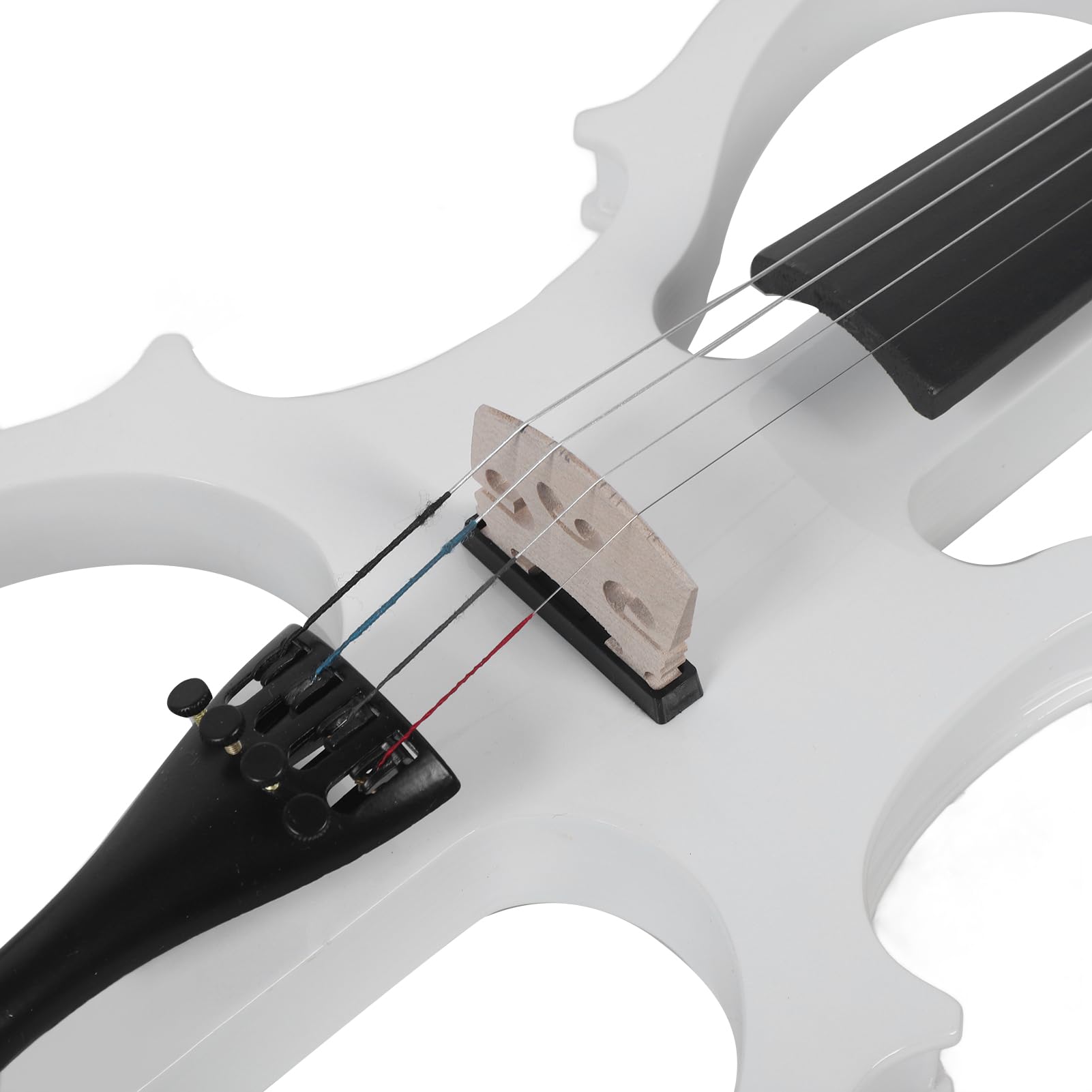 Violino elettrico ZenithAur Silent con preamplificatore integrato Professional 4/4 Full Size con corpo in legno massiccio, cuffie e custodia incluse per performance sul palco e (White)