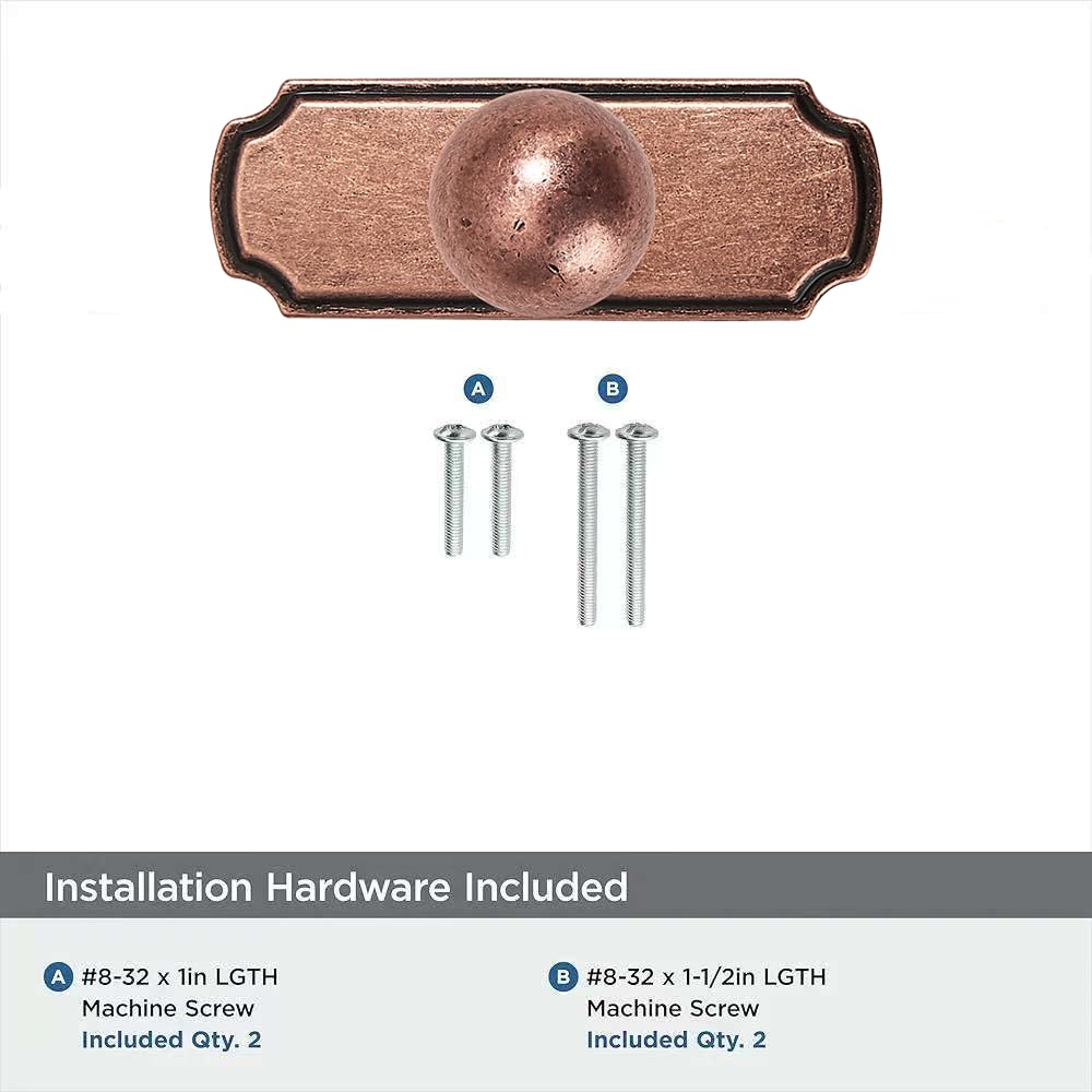 KHTUMEWARE-250+287 Round Knob, Antique Copper, 1-1/4 in (32 mm), 10-Pack in Antique Copper — KHTUMEWARE