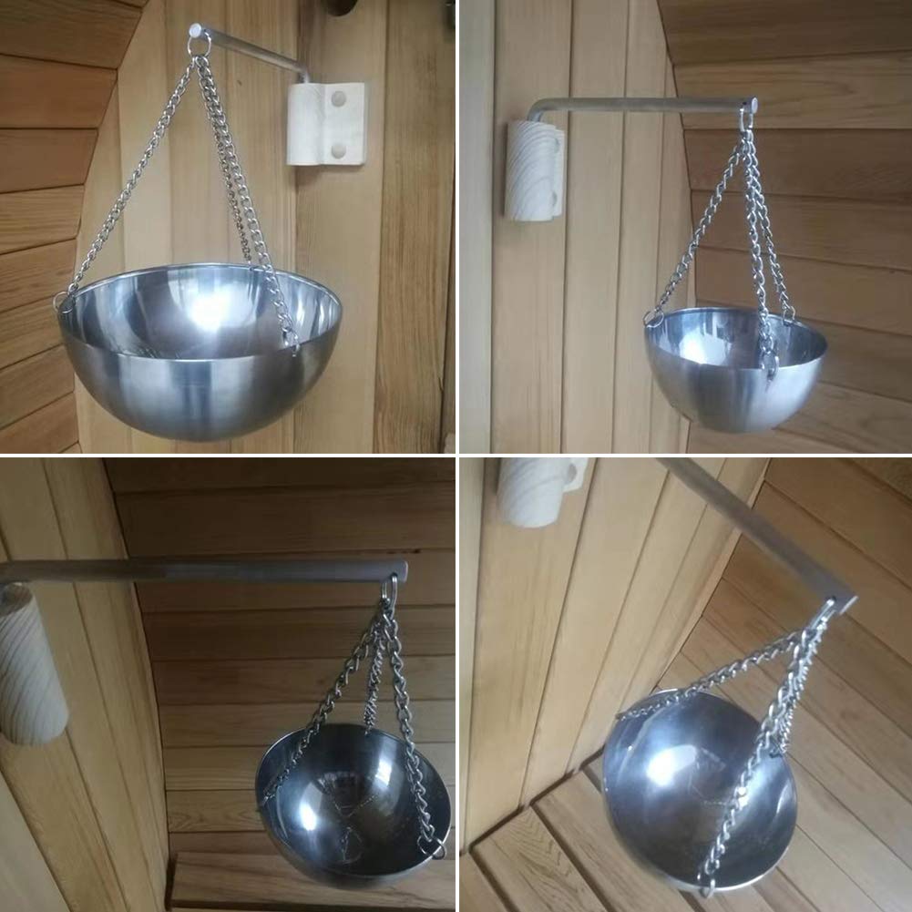 Cuenco para sauna de acero inoxidable, diámetro de 12 cm/20 cm, para sauna y cristales de mentol, 850 ml
