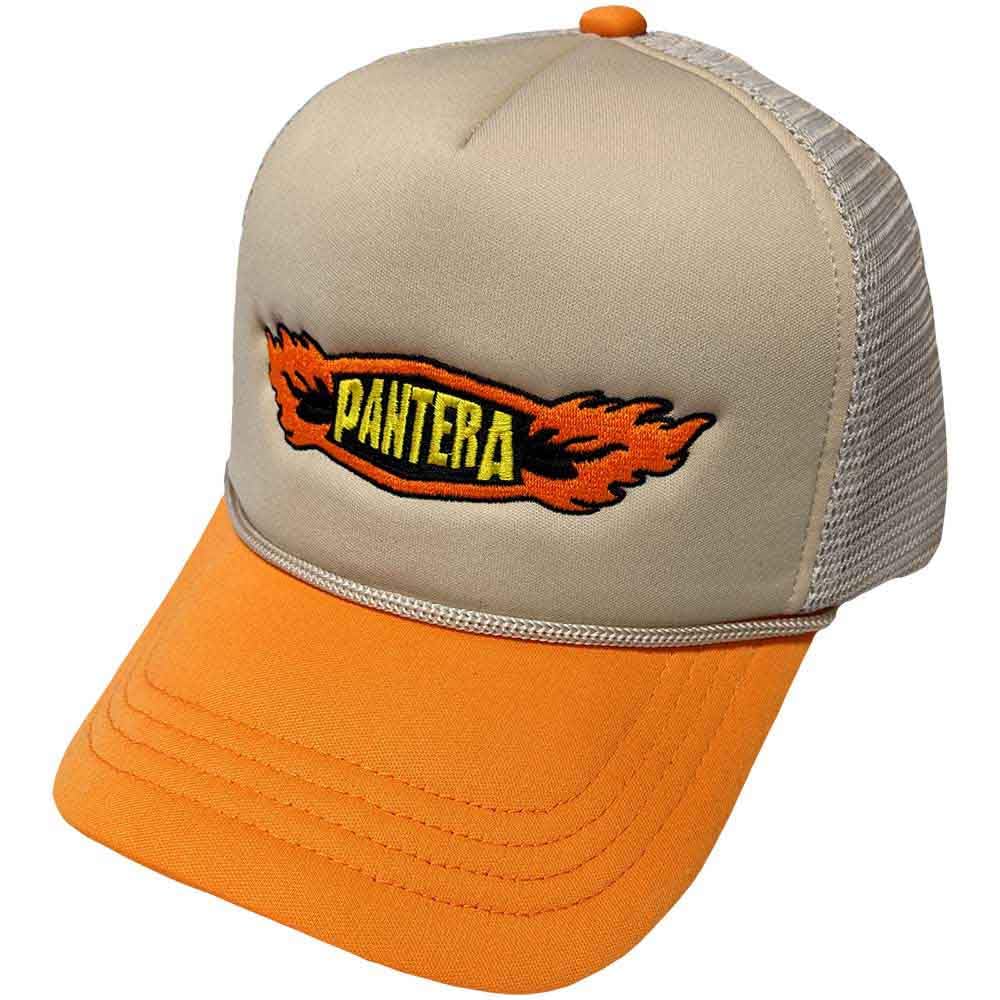 Rock Off Officially Licensed Products Men's Sand Pantera Baseball Cap Flames Logo Official Trucker One Size