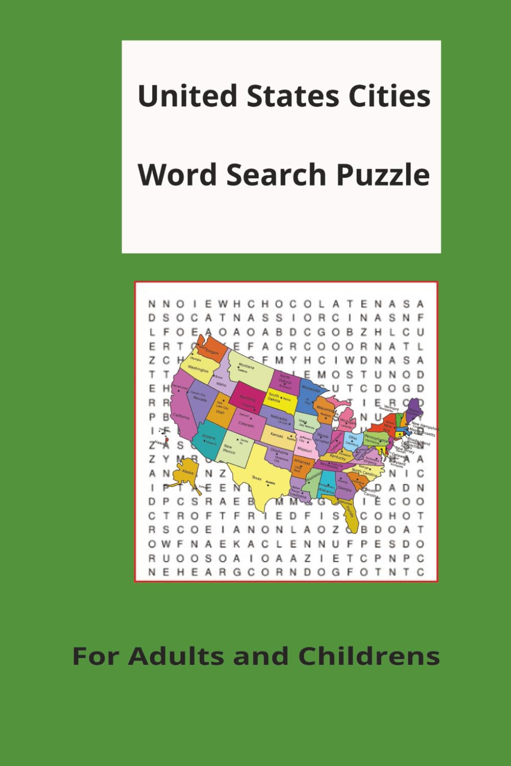 United States Cities Word Search Puzzle: Word Searches with Easy to read Print of US Cities in America | 6x9 inches, 110 pages | 50+ Puzzles... Gift for Vacations