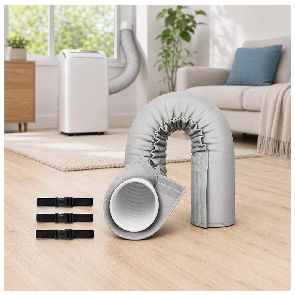 Manicotto Isolante Tubo Scarico per De’Longhi Pac EL112 CST 2021-2026, Termicamente Portatile Ventilazione Climatizzato Copertura Tubo,Grey