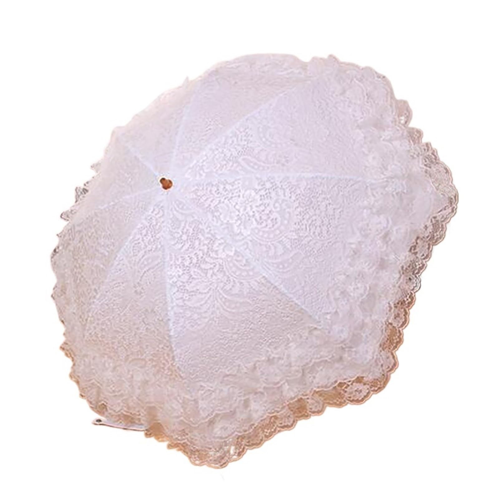 Parapluie double couche en dentelle parasol blanc mini parapluies pliants pour mariage