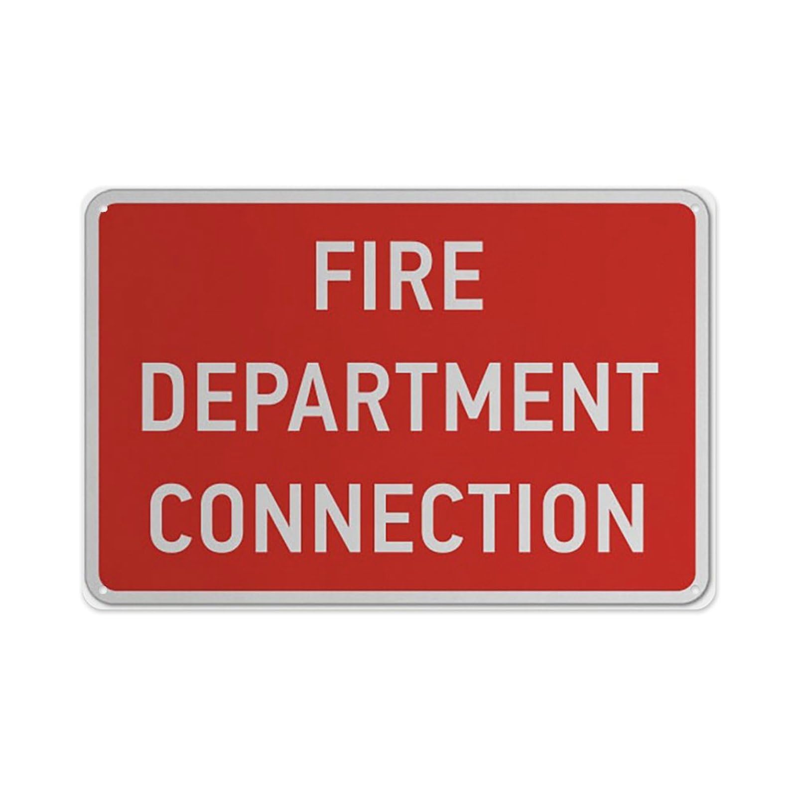 peiyeety Fire Department Connection Sign Aluminum Tin Warning Signs For Home Outdoor Garden 8X12 Inches