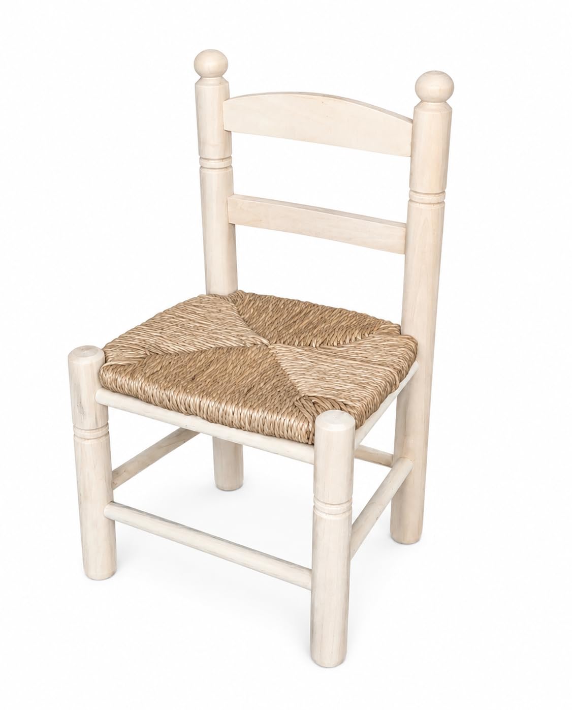 GRECA Silla Infantil Asiento Enea en Madera de Chopo Crudo para Pintar (32 * 26 * 50)