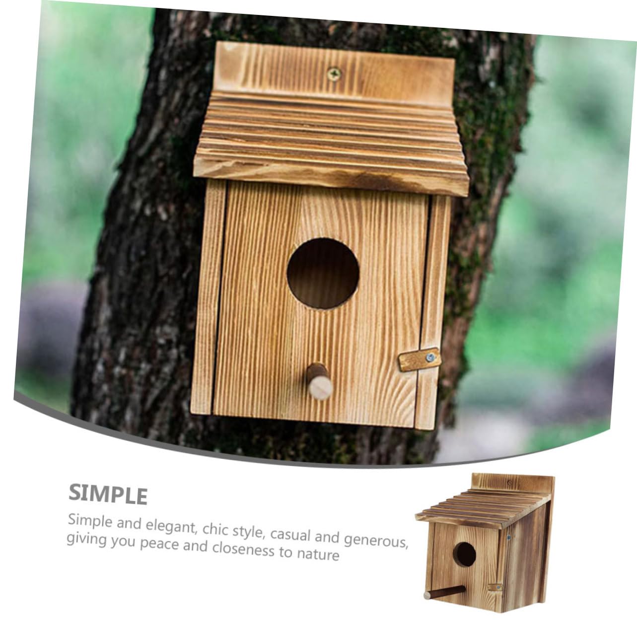 Abaodam Casetta Nido per Uccelli in Legno da Giardino, Marrone | Piccolo Rifugio a Forma di Casa, per Uccelli Piccoli, Uso in Giardino nella Gabbia
