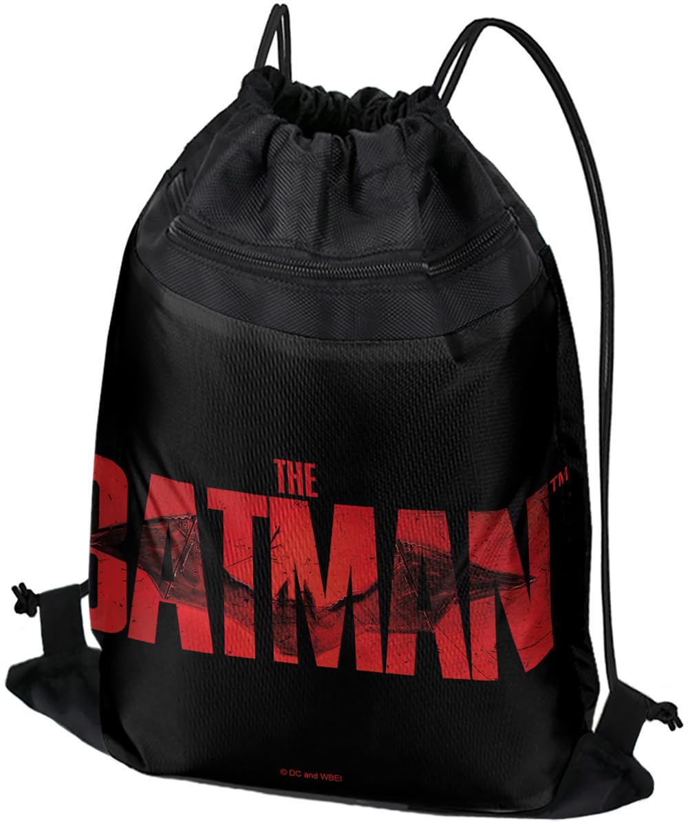 LOGOVISION The Batman Logo Drawstring Backpack Sports Bag Sackpack 17
