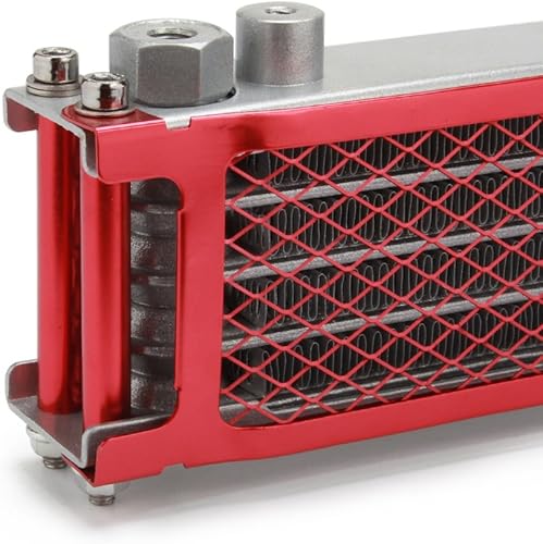 Miniatura 5 de Dirt Pit Bike Enfriador de aceite Radiador Motor Kit Universal para 125 140cc Motocicleta Rojo