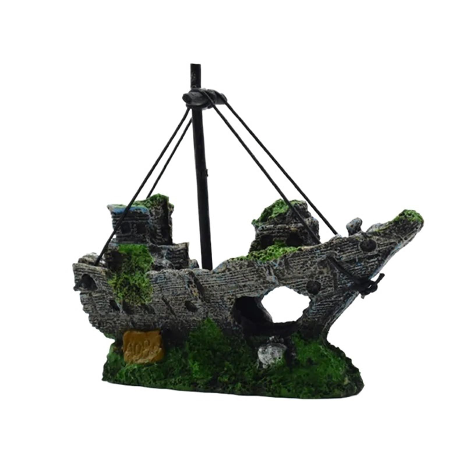 AYWTIUN aquarium ornaments Aquarium Fish Tank Decorations Landscape Pirate Ship Wreck Decor Resin Boat Ornament Accessories Decoration